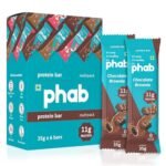 Phab Chocolate Brownie 11G Protein Bars (Pack Of 6), Pea Isolate, High Fiber, No Preservatives For Energy, Fitness & Immunity With Goodness Of Dates & Cocoa Powder, 210 Gm