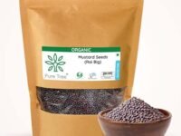 Pure Tree Certified Organic Mustard Seeds Big | 250 Gm | Black Mustard Rai Seeds Big | Sasive Seeds Whole Kali Rai Dana | Sarson Dana Indian Spice Gluten Free
