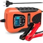 REHTRAD Fully Automatic Car Battery Charger 7A 12V,Bike Battery Charger,Suitable for Most Battery Types, Including Calcium, Gel, AGM, Wet Lead-Acid Batteries