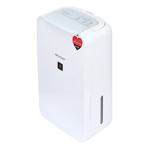 SHARP Electric Home Dehumidifier Machine with Plasmacluster Tech (fight against mold, virus, fungus). Absorbs moisture I Clothes dryer I Covers: 250 sq. ft. I Drain 10L/day I ‎DW-P10M-W
