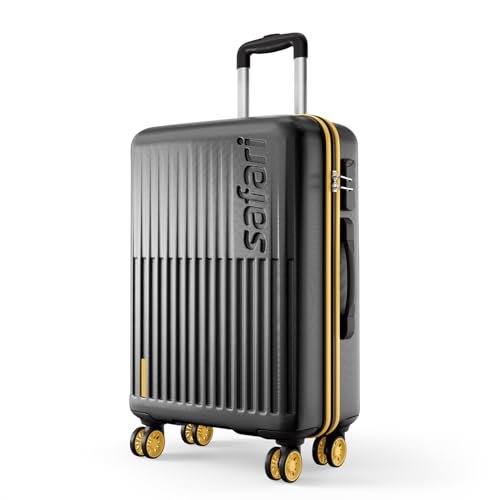 Safari Astra Neo 8 Wheels 76cm Large Size Check-in Trolley Bag, Hard Case Polycarbonate, 360 Degree Wheeling Luggage for Men & Women, Travel Bag, Suitcase for Travel, Trolley Bags for Travel, Black
