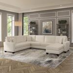 Torque - Moscow 7 Seater U Shape Fabric Sofa (Right Side, Cream) for Living Room, Bedroom, Home, Office Furniture | 3 Year Warranty.