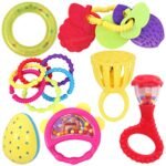 Toyshine Infant Acrylonitrile Butadiene Styrene (Abs) Pack Of 7 Rattle Set For New Born Babies, Bpa Free, Baby, Multicolor Toy For Babies