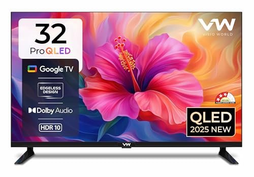 VW (Visio World 80 cm (32 inches) Pro Series HD Ready Smart QLED Google TV VW32GQ1 (Black)