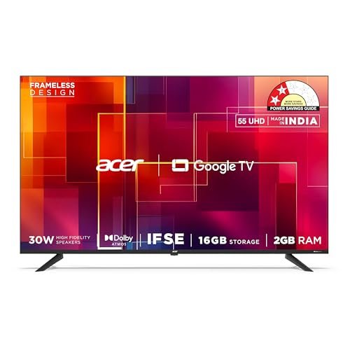 acer 139 cm (55 inches) G Plus Series 4K Ultra HD LED Smart Google TV AR55UDGGR2851AD