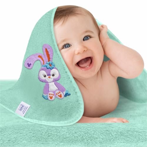 iota Microfiber Kids Bath Towel, Quick-Dry, Rabbit Character Design | 70x140 cm, 500 GSM | Ultra-Soft & Super Absorbent for Newborns and Toddlers, Boys and Girls Baby Towel