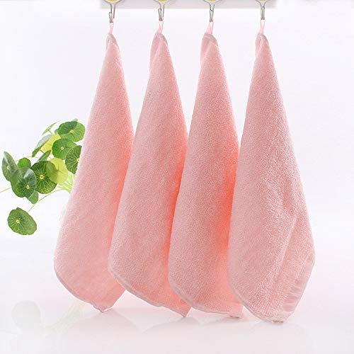 AHC ZIKKU Organic Soft Washcloth for Baby/Hand Towels/Face Towels/Napkins(25CM x 25CM, Set of 5 Towels) (Peach)