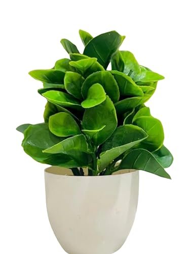 ATEVON Cotton White Pot Artificial Flower Plants: Ideal for Home Office Decor in Bedrooms, Living Rooms, and Balconies