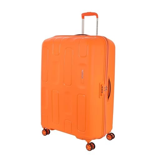 American Tourister Ivy 2.0-8 Wheel, 79 CM Large Hard PP Check-in Suitcase for Travel/Trolley Bag for Travel/Travel Bag with Combination Lock & Smooth Sliding Double Wheel - Tan Orange