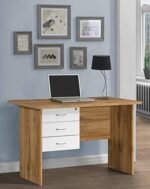 DeckUp Plank Reno Engineered Wood Study Table and Office Desk (Wotan Oak and White)