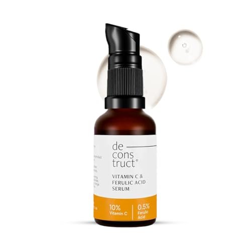 Deconstruct 10% Vitamin C Serum | Non-Irritating & Non-Sticky | Tested for Oily, Sensitive Skin | Beginner-Friendly| Brightens Dull Skin, Evens Tone | No Purging | With 0.5% Ferulic Acid|30ml