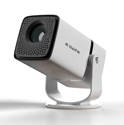EGate Atom 4X | Android 13 Fully Automatic Projector | 1080p Native, 4K HDR-HLG | 400 ISO | Auto (Focus+Keystone) | Max Size 300" (762cm) | USB-HDMI (ARC+eARC+CEC) | 1GB-8GB, WiFi6 & BT (EO9022) Gold.