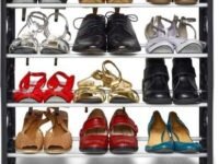 EOAN Foldable Shoe Rack l 4 Shelves Cabinet (Plastic Rod)