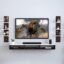 EVETO Wall Mount Tv Entertainment Unit/with Set Top Box Stand and Wall Shelf,Living Room 32 INCH TV Engineered Wood (32 INCH TV) (Brown-White)