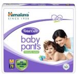 Himalaya Total Care Baby Pants Diapers, Medium 78 Count, Anti-Rash Shield, 7-12 kg, Rapid Absorption, Superior Comfort, Clinically tested
