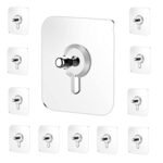 JIALTO 10 Pcs Stainless Steel, PVC, ABS Nail Free Seamless Adhesive Non-Trace No Drilling Installation Hanging, Waterproof Screws Wall Hook (Transparent)
