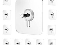JIALTO 10 Pcs Stainless Steel, PVC, ABS Nail Free Seamless Adhesive Non-Trace No Drilling Installation Hanging, Waterproof Screws Wall Hook (Transparent)
