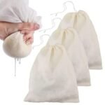 Karomouj Cheese Cloth Pack of 3 | Cotton Muslin Cloth Bag for Paneer, Curd, Sprouts, Juice, and Nut Milk Bags | Reusable Muslin Filter Cloth & Strainer Cloth for Kitchen Use