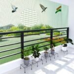 Mr. Right Pigeon Nets for Balconies (10X10 Ft, Green), Anti Bird Control Net, Heavy Duty HDPE Mesh Net for Balconies (10X10Ft), Installation Kit Included