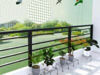 Mr. Right Pigeon Nets for Balconies (10X10 Ft, Green), Anti Bird Control Net, Heavy Duty HDPE Mesh Net for Balconies (10X10Ft), Installation Kit Included