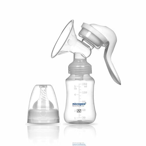 NISCOMED Manual Breast Pump - Soft & Gentle - Manual - BPA Free (Clear)