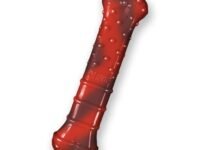 Nylabone Power Chew Textured Bone, Durable Dog Chew Toy for Aggressive Chewers, Promotes Dental Health with Gentle Nubs, Freshens Breath, Infused with Savoury Flavours, Ideal for Dogs upto 11kg, Small