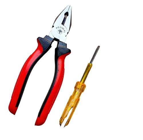 PEDWAL Plier & Tester Screwdriver Combo | Cutting player | Cutting plier | Pliers | pliers for home, Player tools, Pliers for electrical work, Screwdriver set and combination plier, 2 Pieces