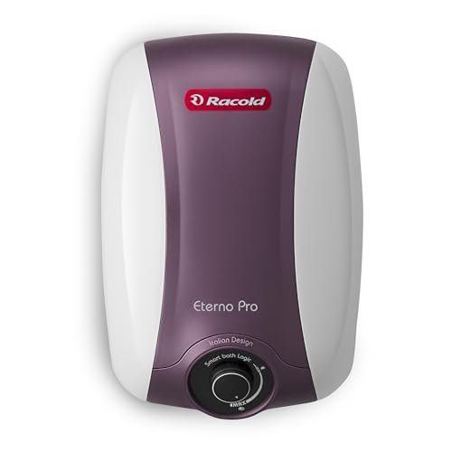 Racold Eterno Pro Storage Water Heater (Geyser) 25L with ABS Body – Corrosion Prevention with Titanium Enameled Coating, 7 Yrs Warranty on Tank, Energy Efficient, Free Standard Installation & Pipes