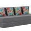 Rosebell Foldable Four Seater Sofa Cum Bed, Sofa Bed 6 X 6 Feet, Jute Fabric- Washable Cover- Including 4 Cushion Perfect for Home & Office for Guests(Grey Color)