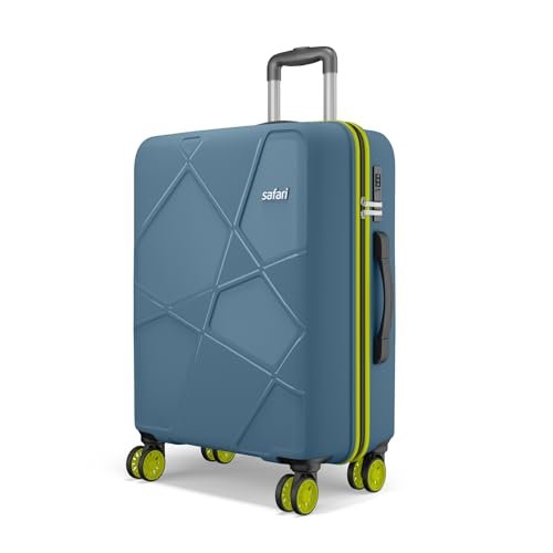 Safari Pentagon Neo 8 Wheels 75Cm Large Checkin Trolley Bag, Hard Case Polypropylene 360 Degree Wheeling Luggage for Men & Women, Travel Bag, Suitcase for Travel, Trolley Bags for Travel, Ink Blue