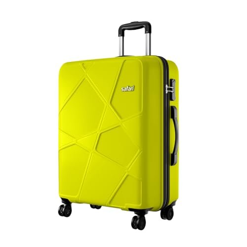 Safari Pentagon Pro 8 Wheels 75Cm Large Size Checkin Trolley Bag, Hard Case Polypropylene 360º Wheeling Luggage for Men & Women, Travel Bag, Suitcase for Travel, Trolley Bags for Travel, Green Lime