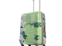 Skybags ABS Trooper Medium Size Hardshell Luggage (65 Cm) | Printed Luggage Inline Trolley Bag with 4 Wheels and Resetable Combination Lock | Unisex, Green