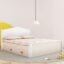 Smartsters Queen Bed with Storage for Kids | Engineered Wood | Double Drawers | Soft Edge | Secret Den Child-Friendly Design | White | 39 x 841 x 62 inches | Easy Pull-Out Storage
