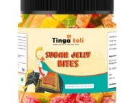 TINGA TOLI Sugar Jelly Bites Fruit Jelly Candy Jelly Toffee Pack of 1 of 400 Grams Jelly Beans Multi Colour Sugar Coated Jelly Ball Fruit Flavour [Jar Pack]