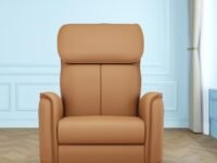 The Sleep Company Luxe Pro Massager Motorised Recliner | SmartGRIND Reviva-Luxe Massager Technology | Zero-Gravity Motorized Recline | Revolve Upto 270⁰ | Elegant Leatherette Upholstery | Brown