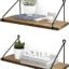 UHUD CRAFTS Wooden Wall Shelf for Living Room, Metallic Black Rustic Wall Mounted Shelves, Home Decor Items for Living Room/Bedroom, Set of 2