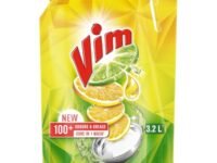 Vim Dishwash Liquid 3.2L | Removes 100+ Odours & Grease in 1 wash | Infused with power of lemons that leaves no residue