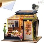 ZQWE 3D Miniature Bakery Dollhouse with Tiny Cakes & Furniture DIY Mini Dollhouse Kit with LED 1:24 Scale Amazing Birthday or Valentines Day Gift