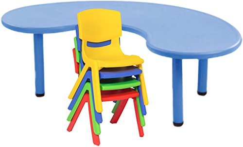 eHomeKart Playgro Table - Psf-111N - Front Round Moon Table for Kids - Perfect for Home and School - (54 X 30 X 20 Inches) - Colour May Vary, Plastic