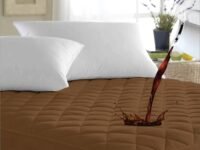 Ayka Waterproof Cotton Quilted Mattress Protector King Size Breathable Hypoallergenic Noiseless Ultra Soft Fitted Bed Protector 84x72 inch Mattress/Bed Cover (King 84x72 inch | 7x6 ft, Brown)