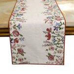 Bilberry Furnishing By Preeti Grover Cotton Dining Table Runner: Printed Anti-Skid 4 Seater & 6 Seater 13'' X 72'' - Floral Multicolor, Large