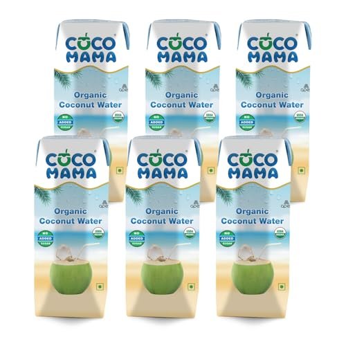 Coco Mama Organic Coconut Water, 250ml| Pack of 6| Enriched With Electrolytes & Anti-Oxidants| Pure & Refreshing Coconut Water| No Added Sugar, Preservative & Flavour| Naturally Gluten Free