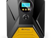 GoMechanic Digital Tyre Inflator for Car - 150 psi, 12V DC Portable Air Pump/Compressor with Digital Tyre Pressure Gauge, Suitable for Bikes, Bicycles or Any Inflatable with LED Light (Gusto T10)