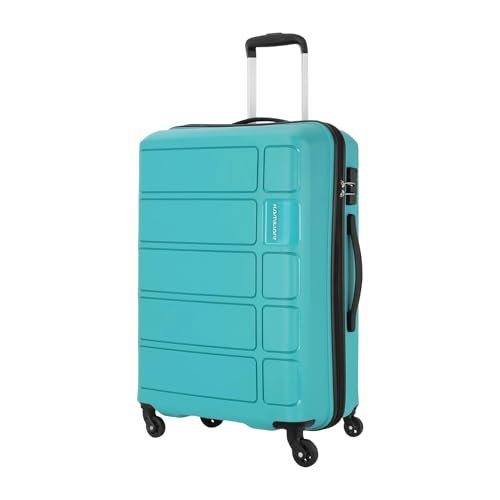 Kamiliant American Tourister Harrier 68 Cms Small Cabin Polypropylene (Pp) Hard Sided 4 Wheeler Spinner Wheels Luggage Suitcase (Coral Blue), Medium