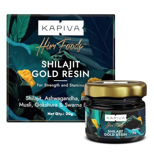 Kapiva Shilajit/Shilajeet Gold Resin - 20g | 500mg/Serving | 40 Servings | Boost Muscle Growth & Stamina | Contains 24 Carat Gold | 100% Ayurvedic