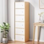 LERIMO Multipurpose Engineered Wood Storage Cabinet with Magnetic Door -6 Tier Kitchen Storage Rack, Clothes Storage Wardrobe Cupboard, Space Saving Book Self for Home, Living Room,Office (1, 6-Layer)