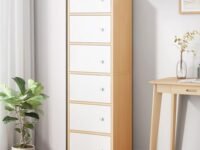 LERIMO Multipurpose Engineered Wood Storage Cabinet with Magnetic Door -6 Tier Kitchen Storage Rack, Clothes Storage Wardrobe Cupboard, Space Saving Book Self for Home, Living Room,Office (1, 6-Layer)