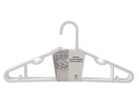 MINISO Plastic Cloth Hanger 10 PCS, Cloth Hanger for Drying Clothes, Dual Use for Hanging in Wardrobe, Durable PP Material Door Hangers for Clothes, White