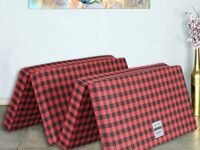 MOROFEEL Dual Comfort Reversible | Foldable UHD Foam | Single Bed Mattress | 4 Fold Black-Red | (72x35x2)