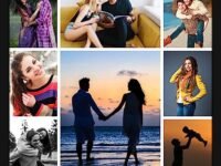 Mad Masters Customized Collage Wood Rectangle/Square Photo Frames 30 X 30 Cm For Wall,Personalised Photo Frame With Photo Upload For Couple,Family,Kids In Bedroom,Living Room And Gift(8 Images),Black